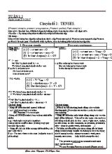 Giáo án ôn thi THPT Quốc gia môn Tiếng Anh Lớp 12 - Chuyên đề 1 Tenses - Nguyễn Thị Ngọc Lan